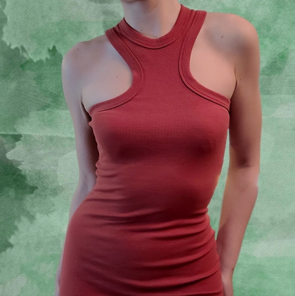 DYNAMITE Ribbed Racer Midi Dress - Picture 1 of 2